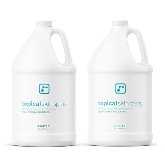 BRIOTECHUSA Face Mists – BRIOTECH Topical Skin Spray, Hypochlorous Acid Spray for Body & Face, Eyelid Cleanser, HOCl Facial Mist, Support Against Irritation, Calm Redness, Soothe Foot & Scalp, 128 fl oz (2Pack)