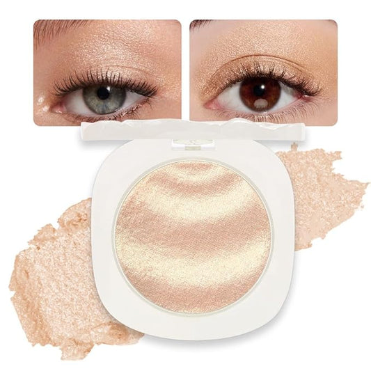 FeiCuiYun Eyeshadow – Low Saturation Delicate Long-Lasting Eyeshadow Palette, Monochrome Glitter Pressed Cream Single Vegan (10 Glittle Gold)