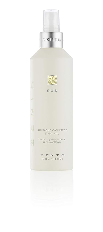 Zents Oils – Zents Luminous Cashmere Body Oil (Sun Fragrance) | Moisturizing Body Oil with Vitamin E & Organic Coconut Oil | Softens & Smooths Skin | 8 fl oz