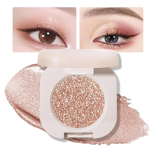 FeiCuiYun Eyeshadow – Glitter Shimmer Sparkle Eyeshadow Palette Makeup for Green Blue Eyes, Light Brown Glitter Shimmer Metallic Holographic Multichrome Cream Iridescent Single Monochrome Eye Shadow Makeup