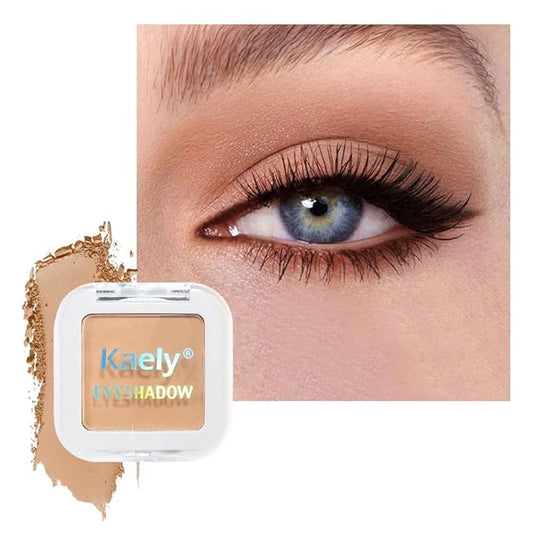 glowtalebaeuty Eyeshadow – Buildable Matte Eyeshadow Makeup Palette Single - Light Nude Brown Burly Wood Shades | Creamy Pressed Powder for Easy Blending | Mini Travel Palette for Women | Everyday Natural Eye Makeup