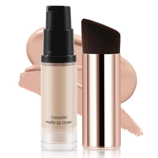 2pcs Liquid Concealer Set with Brush,Full Cover,Concealer W