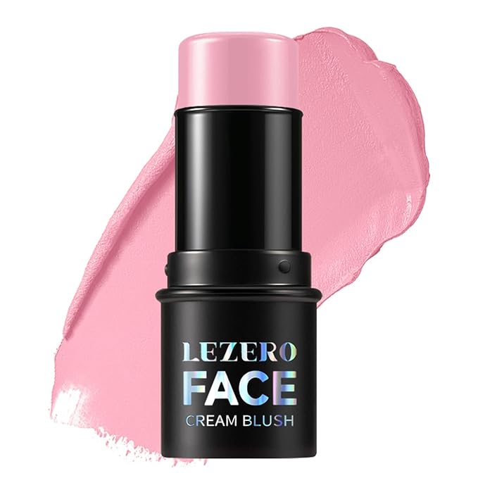 Lezero Blush – Blush Stick, Multi-use Blush Stick for Cheeks, Eyes, Lips, Silky Creamy Face Stick for Old Women & Mature Skin, Blendable and Buildable Color, Long Lasting Waterproof Non-greasy Formula (#19, Blush)