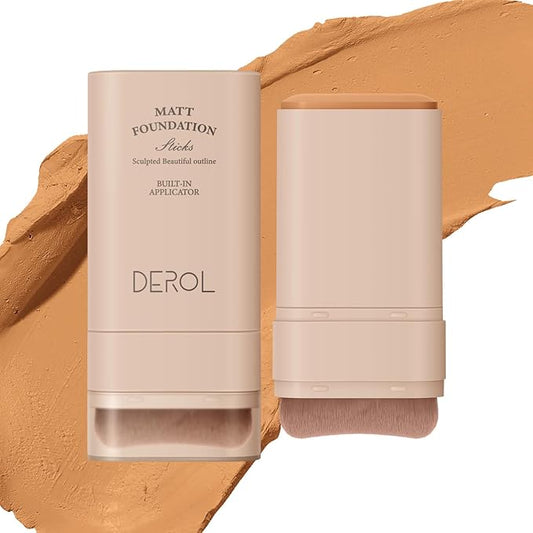 Multi-Use Foundation Stick Makeup with Brush,High Coverage Blendable Makeup Stick(#5)