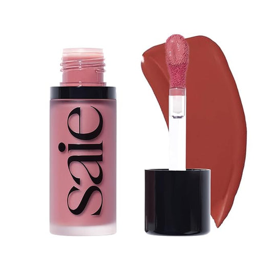 Saie Blush – Saie Dew Liquid Blush for Cheeks - Hydrating Cream Blush Stick with a Blendable + Buildable Formula - Skincare Infused Dewy Cheek Tint for a Natural Flush - Glowy Makeup Essential - Spicy (