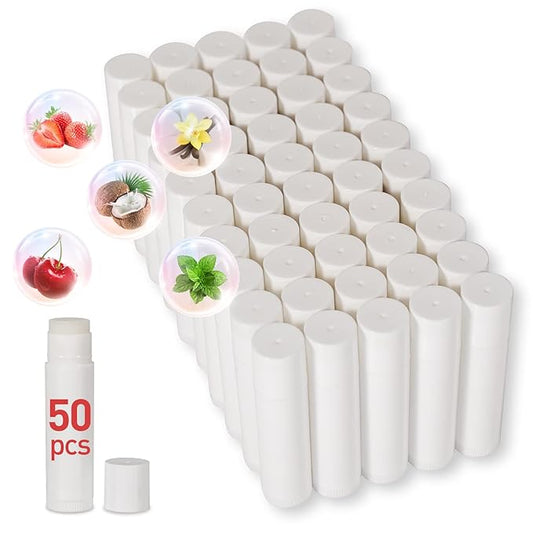 DMSKY 50 Pack Lip Balm Unlabeled,