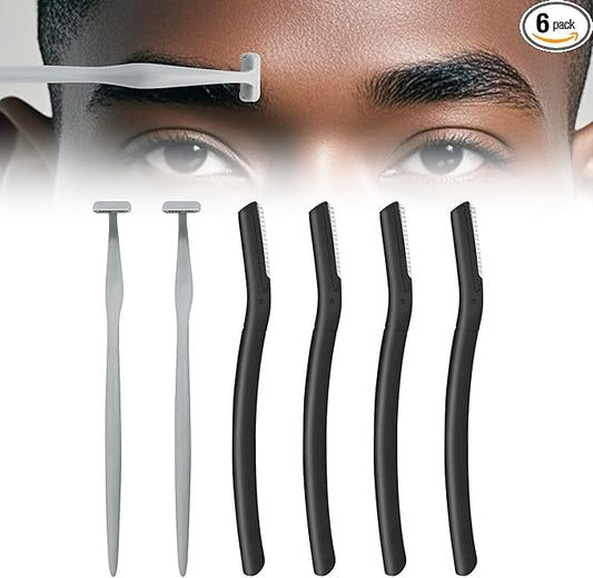 Cutit Disposable Razors – Eyebrow Razors for Men 6 Pieces, Japanese Blades Precision Dermaplane Razors, Small Eyebrow Trimmer Set, Multipurpose Exfoliating Dermaplaning Tools for Peach Fuzz, Small Face Razors for Men and Women