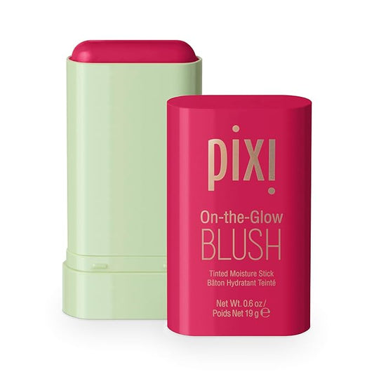 PixiBeauty Blush – Pixi On-the-Glow Blush - Ruby, Hydrating Tinted Moisture Blush Stick with Ginseng, Aloe Vera & Fruit Extracts, For Cheeks & Lips, 19g / 0