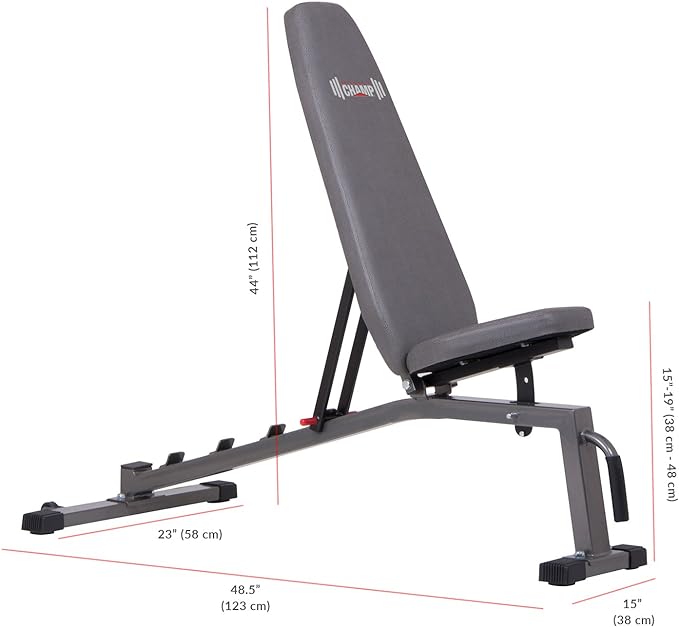 Top Pick – Body Champ Olympic Weight Bench with Squat Rack Included PRO3900, Grey