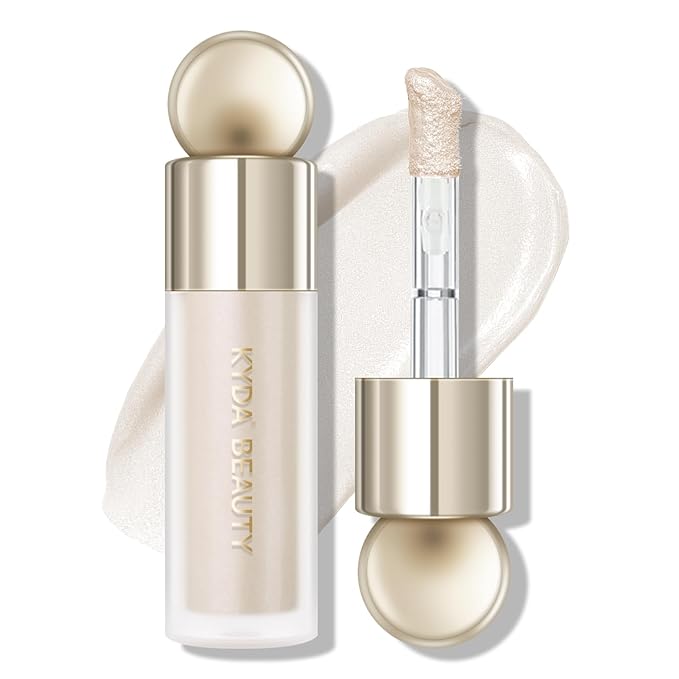KYDA Blush – KYDA Liquid Highlighter, Natural Shimmer Tinted, Lasting Glossy Finish, Silky Creamy Lightweight Cover, Radiant Glow Face Enhancing Makeup, Body Liquid Illuminator-Champagne