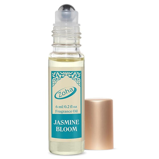 Zoha Body Sprays – Zoha Jasmine Bloom - Jasmine Perfume for Women and Men, Alcohol Free Perfume Oil Roll On, Long Lasting Natural Clean Fragrance Oil base, 6ml Roller