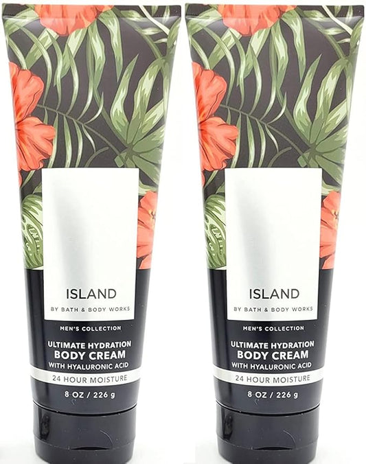 LushLather Creams – Bath & Body Works Bath and Body Works Island Men's Collection Ultimate Hydration Ultra Shea Cream 8 Oz 2 Pack (Island) green 1 pounds 16 Ounce