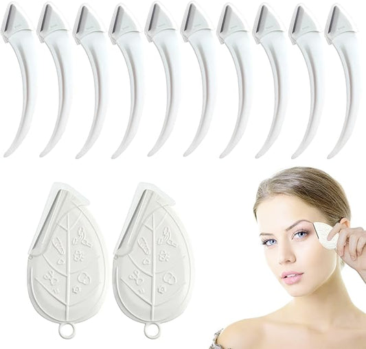 ONEUPIN Men's – ONEUPIN 12PCS Eyebrow Trimmer Set Stainless Steel Leaves Curved Eyebrow Razor Trimmer Facial Shaver Razor Brow Shaper Suitable for Any Skin Type Hair Removal Accessories for Men Women（White）