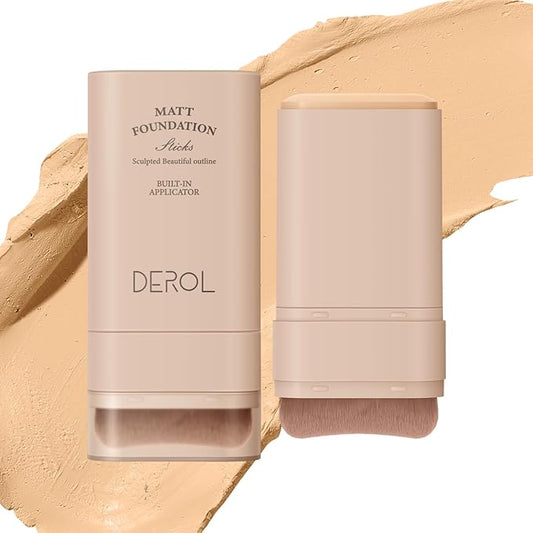 Multi-Use Foundation Stick Makeup with Brush,High Coverage Blendable Makeup Stick(#1)