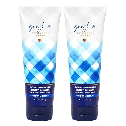Bath+%26+Body+Works Creams – Bath and Body Works Gingham Body Cream Ultimate Hydration Gift Set For Women 2 Pack 8 Oz