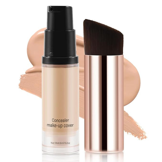 2pcs Liquid Concealer Set with Brush,Full Cover,Concealer W