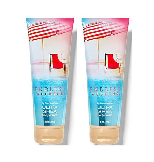 LushLather Creams – Bath & Body Works Endless Weekend Ultimate Hydration Cream For Women 8 Fl Oz 2- Pack (Endless Weekend) 16 Ounce