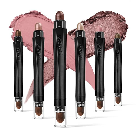 glowtalebaeuty Eyeshadow – 6PCS Cream Eyeshadow Stick Makeup Sets, Metallic And Matte Shimmer Eye Shadow Eye Brightener Stick Pencil Crayon, A06-Pink Neutral