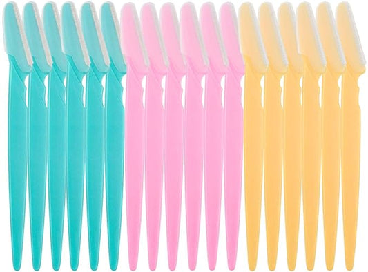 ILLUVA Disposable Razors – 18 Pcs Eyebrow Razors Shaper, Safety Facial Hair Remover Face Shaver Trimmer, Exfoliating Dermaplaning Tool for Women and Men