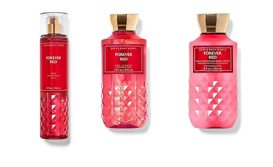 Bath+%26+Body+Works Sets & Kits – Bath and Body Works Forever Red Shower Gel, Body Lotion, Fine Fragrance Mist Daily Trio Gift Set 2018
