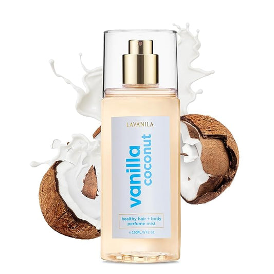 Lavanila Hair Fragrances – LAVANILA Vanilla Coconut Healthy Hair + Body Perfume Mist, 5 Fl Oz - Sweet & Tropical Fragrance Spray Formulated with Jojoba Oil, Madagascar Vanilla, Coconut, Tahitian Tiare Flower