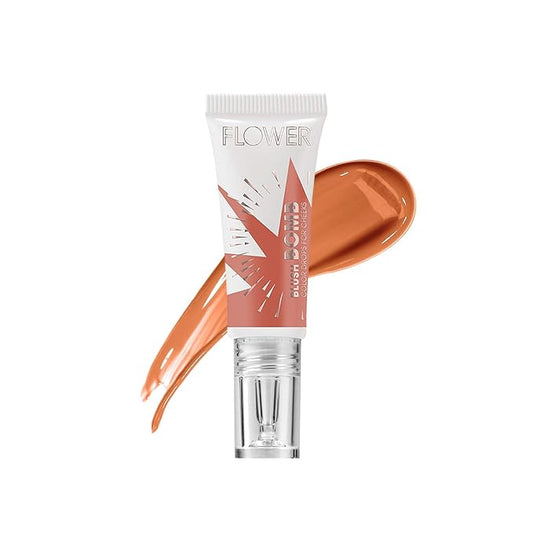 FLOWERBEAUTY Blush – FLOWER Beauty By Drew Barrymore Liquid Blush Makeup Bomb Color Drops -Silky Lightweight Formula + Gel Cream Blush for Cheeks - Radiant + Glossy Finish - Buildable + Lightweight Formula - Cruelty-Free + Vegan (Cinnamon)