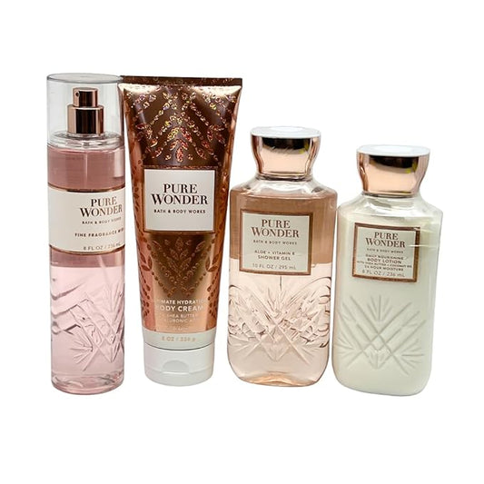 Bath+%26+Body+Works Sets & Kits – Bath & Body Works PURE WONDER Deluxe Gift Set - Fragrance Mist - Body Cream - Body Lotion - Shower Gel - Full Size