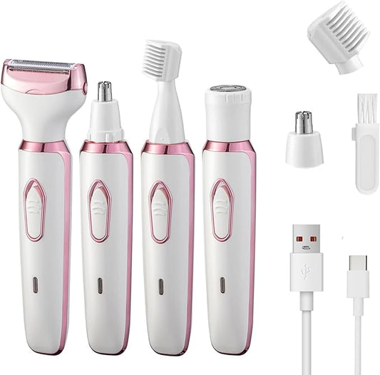 glowtalebaeuty Foil Shavers – Electric Razor for Women 4 in 1 Rechargeable Painless Body Razors and Facial Hair Remover for Bikini Leg Body Face Underarm