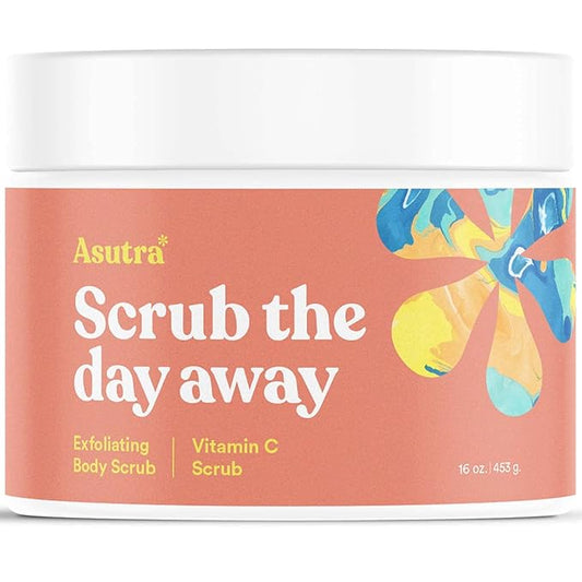ASUTRAASUWD Body Scrubs – ASUTRA Dead Sea Salt Essential Oil Body Scrub Exfoliator (Vitamin C), 16 oz - Ultra Hydrating, Gentle, & Moisturizing - Coconut, Sweet Orange, Grapefruit, and Lemon Oils – Pink Himalayan Salt