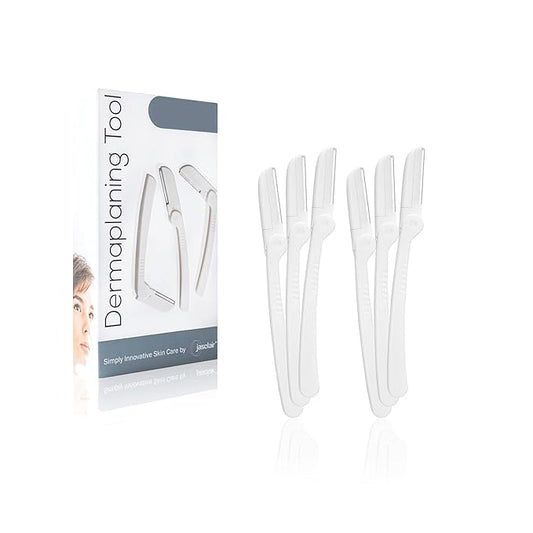 Jasclair Disposable Razors – Dermaplaning Tool (6 Count) – Easy to Use Dermaplane Razor for Face – Facial Hair Removal for Women – Blade for Eyebrows and Peach Fuzz – Face Shavers for Women Help Exfoliate and Smooth the Skin