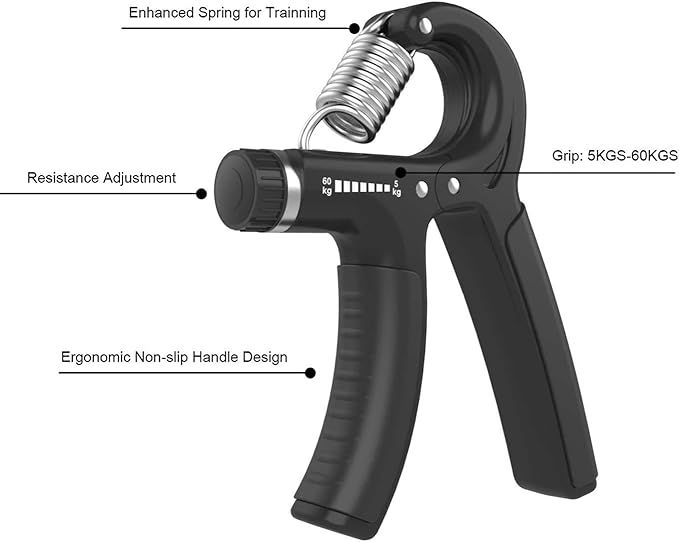 Top Pick – YWMXDZ Adjustable Grip Training Device 5-60kg (Black)