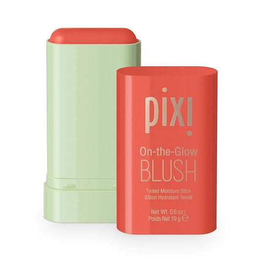 PixiBeauty Blush – Pixi On-the-Glow Blush - Juicy, Hydrating Tinted Moisture Blush Stick with Ginseng, Aloe Vera & Fruit Extracts, For Cheeks & Lips, 19g / 0