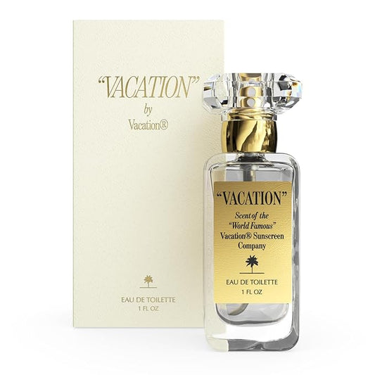 Vacation Eau de Toilette – "VACATION" by Vacation Sunscreen Eau de Toilette, Beach Coconut Perfume for Women & Men, Scent of Sunscreen & Summer, Travel Size, 1 Fl