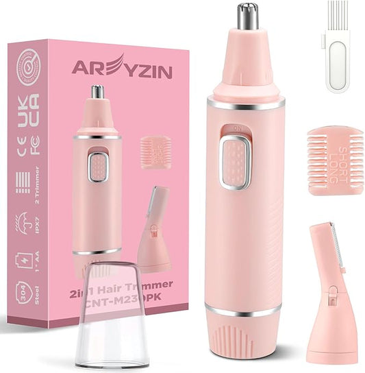 AREYZIN Nose & Ear Hair Trimmers – AREYZIN Nose Hair Trimmer for Women & Eyebrow Trimmer-2024 Professional Painless Ear and Nose Trimmer Nasal Hair Clipper, Powerful Motor, Easy to Clean, Dual Edge Blades