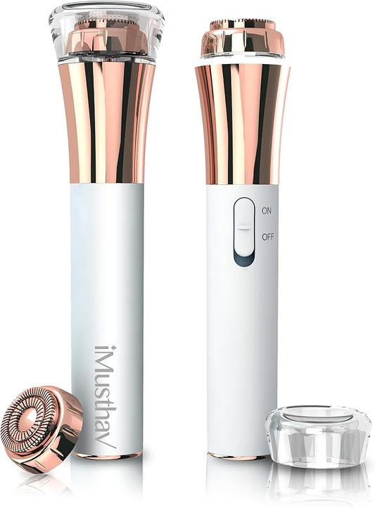 HairRemovalDevices Epilators – Professional Fast, Precise, Painless Facial Hair, Lips and Chin Remover for Women, USB Rechargeable Facial Epilator, 18K gold-plated hypoallergenic 13mm Dual ring floating head, 360° LED light