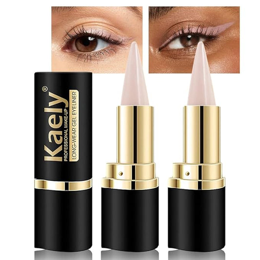 KaelyCosmetics Eyeliner – Kaely 2Pcs Dark Nude Gel Eyeliner Pencil, Natural Cream Eye Liner Waterproof Smudge Proof, Matte Waterline Eyeliner Eyeshadow Stick, Brighten Eye Makeup, Vegan & Cruelty-Free