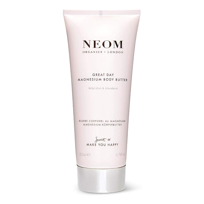 NEOM Body Butters – Neom- Great Day Magnesium Body Butter, 200ml | Mandarin & Wild Mint | Cream Moisturiser With Essential Oils | Nourish & Soften | Fresh & Zesty