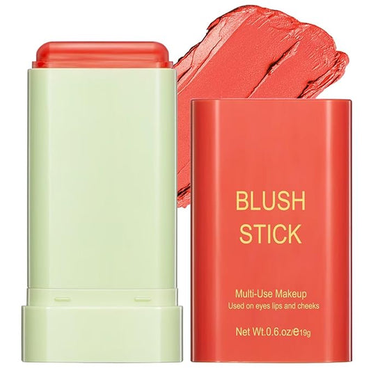 GMaxit Blush – Multi-Use Makeup Blush Stick,Beauty Solid Moisturizer Stick,Waterproof Natural Nude Makeup,Tinted Solid Moisturizer Stick for Eyes Lips Cheek(3#coral orange)