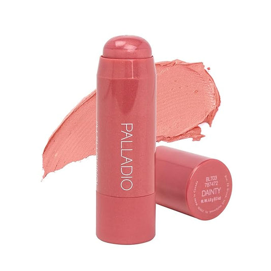 PalladioBeauty Blush – Palladio I'm Blushing 2-in-1 Cheek and Lip Tint, Buildable Lightweight Cream Blush, Sheer Multi Stick Hydrating formula, All day wear, Easy Application, Shimmery, Blends Perfectly onto Skin, Dainty