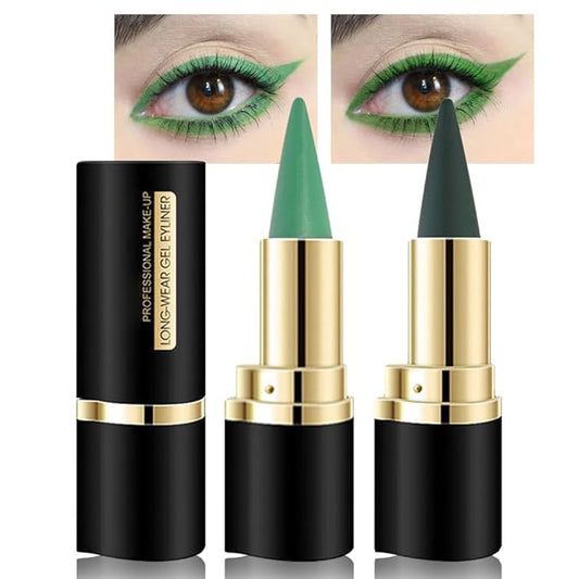 KaelyCosmetics Eyeliner – Kaely 2Pcs Light Dark Green Gel Eyeliner Pencils Set,Waterproof Color Colored Eye Liner Crayon,Cat Eye Stencil Gothic Halloween Makeup,Face Paint Eye Black Stick,delineadores de colores para ojos