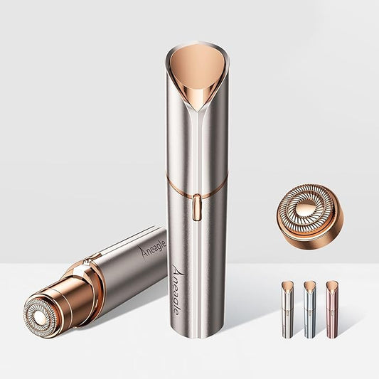 Aneagle Epilators – Facial Hair Remover for Women,Painless Hair Shaver Rechargeable with LED Light,Flawless Lady Face Electric Razor,The Great Female Mustache Removal (Rose Gold (with 1 Replacement Heads))