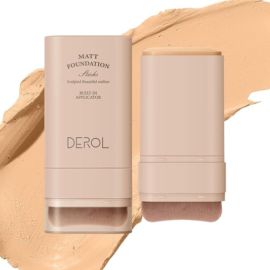 Multi-Use Foundation Stick Makeup with Brush,High Coverage Blendable Makeup Stick(#3)