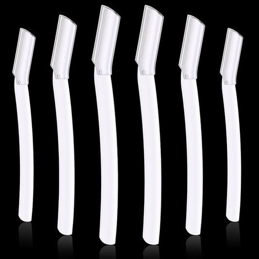 Lasnten Disposable Razors – Lasnten 6Pcs Dermaplane Razor Eyebrow Facial Razor for Women Men Single Blade Multipurpose Eyebrow Trimmer Skin Hair Removal Shaver Face Razor Dermaplaning Exfoliating Tool Include Blade Cover(White)
