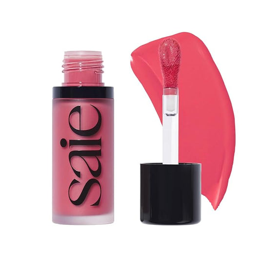 Saie Blush – Saie Dew Liquid Blush for Cheeks - Hydrating Cream Blush Stick with a Blendable + Buildable Formula - Skincare Infused Dewy Cheek Tint for a Natural Flush - Glowy Makeup Essential - Flirty (