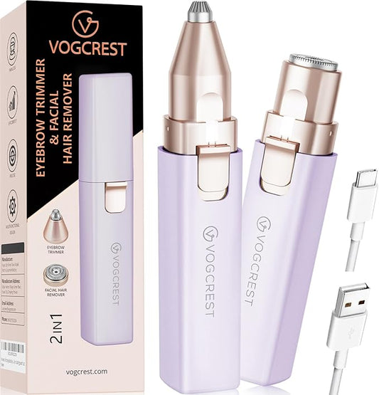 VGVOGCREST Eyebrow Trimmers – Eyebrow Hair Trimmer: Rechargeable Facial Hair Removal Device for Removing Unwanted Peach Fuzz from Lips Chin Neck As Well As Shaping Eyebrows