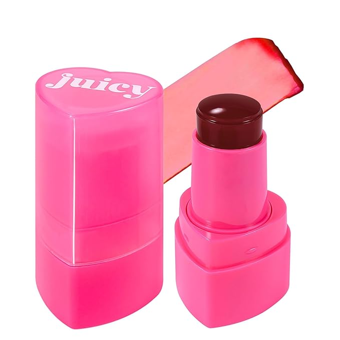Qawnfy Blush – Water Jelly Tint Blush, 3-In-1 Multi-Use Blush Cream Blush Stick for Eyes, Cheeks & Lips, Hydrating & Bouncy Jelly Texture, Blends Perfect for Skin Portable Multipurpose Long Lasting Waterproof(04, s)
