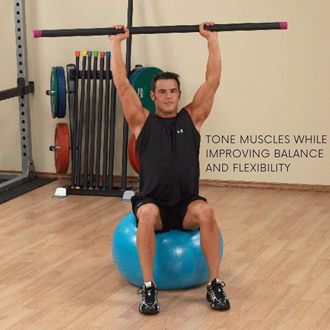 Top Pick – Body-Solid Rubber Padded Weighted Bar - Stretching Weight