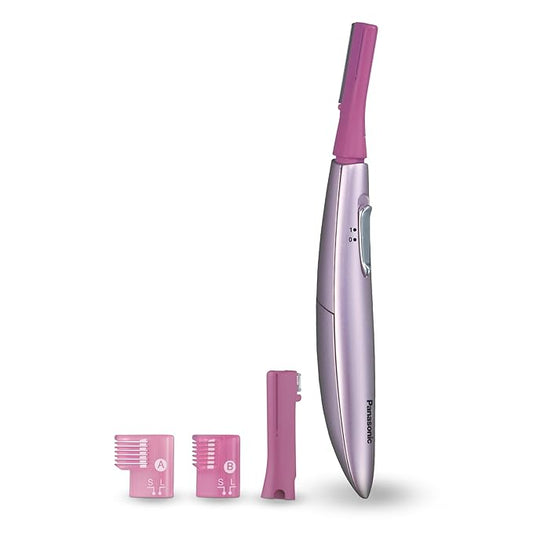 Panasonic Eyebrow Trimmers – Panasonic Women’s Facial Hair Remover and Eyebrow Trimmer with Pivoting Head, Includes 2 Gentle Blades for Brow and Face and 2 Eyebrow Trim Attachments, Battery-Operated – ES2113PC