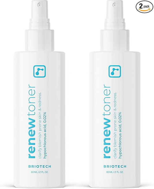 BRIOTECHUSA Toners & Astringents – BRIOTECH Renew Toner, Hypochlorous Acid Spray, Minimize Appearance of Blemishes, Soothing Facial Mist for Sensitive Skin, Calm Redness & Bumps, Hypoallergenic & Vegan, 2 fl oz Travel Size (2)