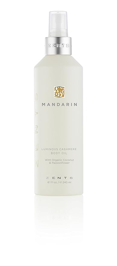 Zents Oils – Zents Luminous Cashmere Body Oil (Mandarin Fragrance) | Moisturizing Body Oil with Vitamin E & Organic Coconut Oil | Softens & Smooths Skin | 8 fl oz